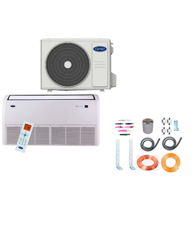 AIRE ACONDICIONADO CARRIER ON OFF PISO TECHO 3TR + KIT INSTALACION 3TR5