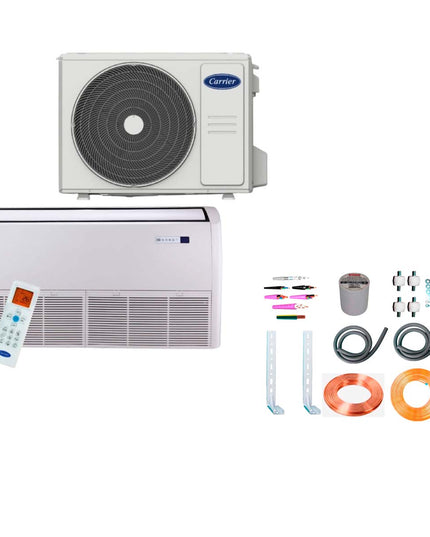 AIRE ACONDICIONADO CARRIER ON OFF PISO TECHO 3TR + KIT INSTALACION 3TR5
