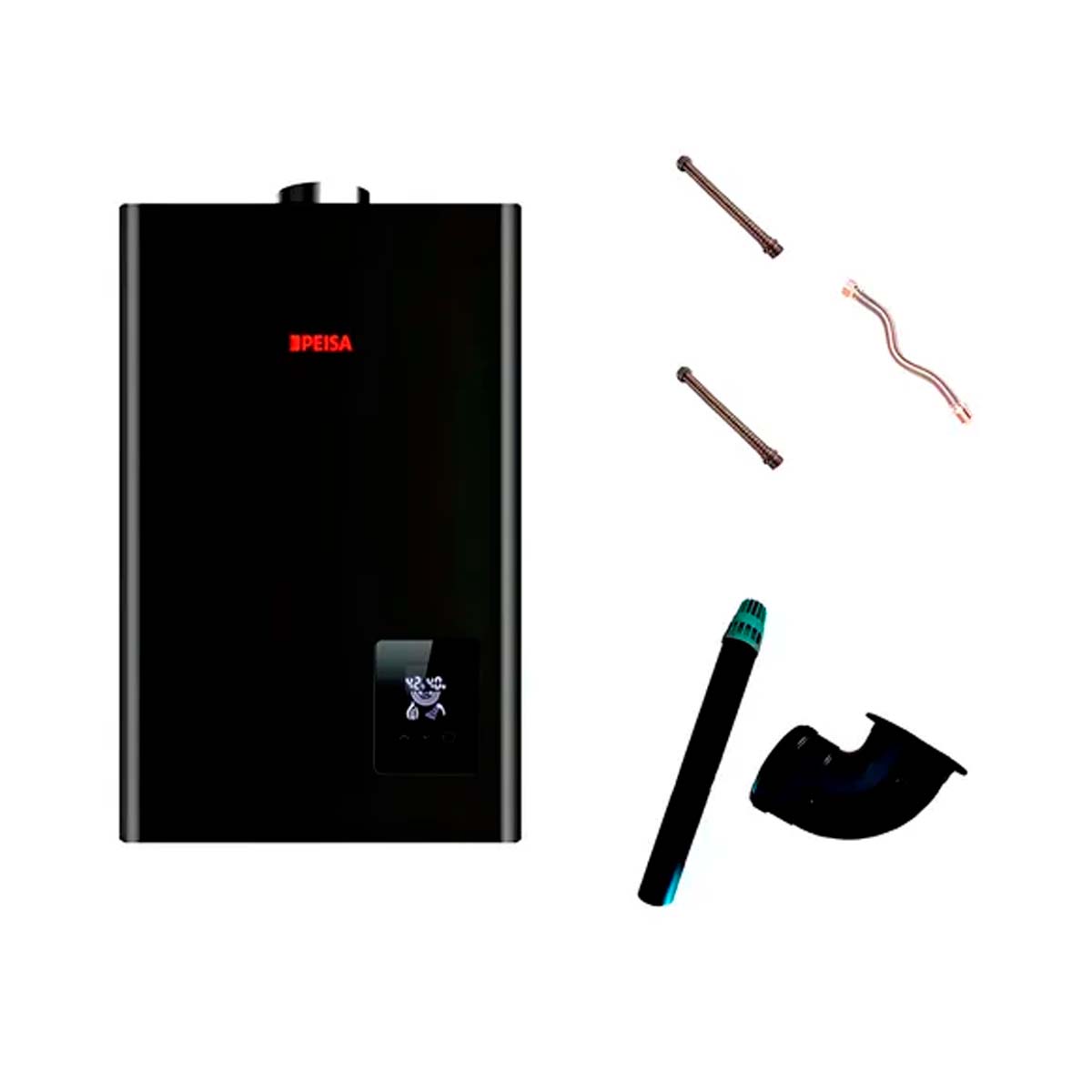 PEISA CALEFON A GAS 14L NEGRO Y KIT DE INSTALACION FV ALARSA