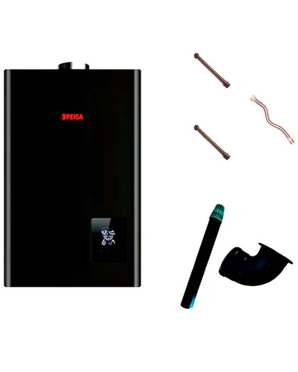 PEISA CALEFON A GAS 14L NEGRO Y KIT DE INSTALACION FV ALARSA