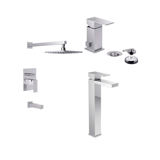 CONJUNTO FV DOMINIC DUCHA BIDE Y LAVATORIO ALTO MONOCOMANDO