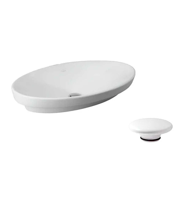 FERRUM MILOS BACHA OVAL 68X38 L321K Y TAPON CERAMICO ZTSC