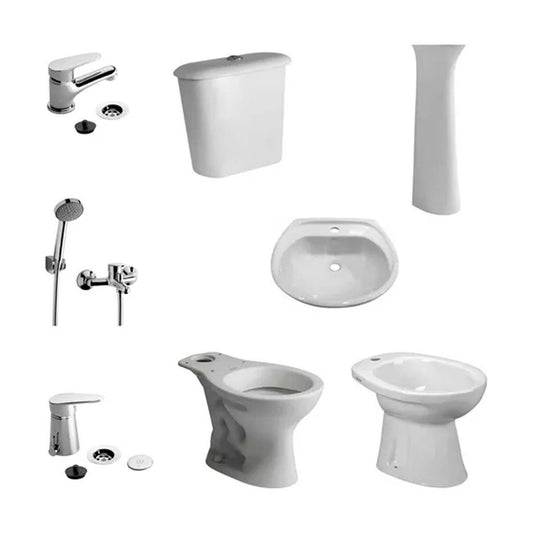 JUEGO DE BAÑO COMPLETO ANDINA FERRUM Y GRIFERIAS M4 FV
