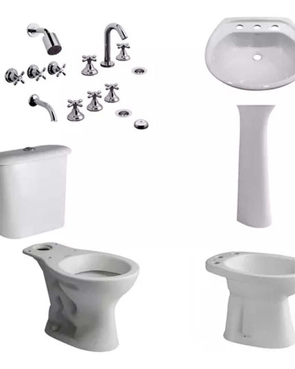 Juego De Baño Andina 6 Piezas Ferrum Griferia Newport  Fv