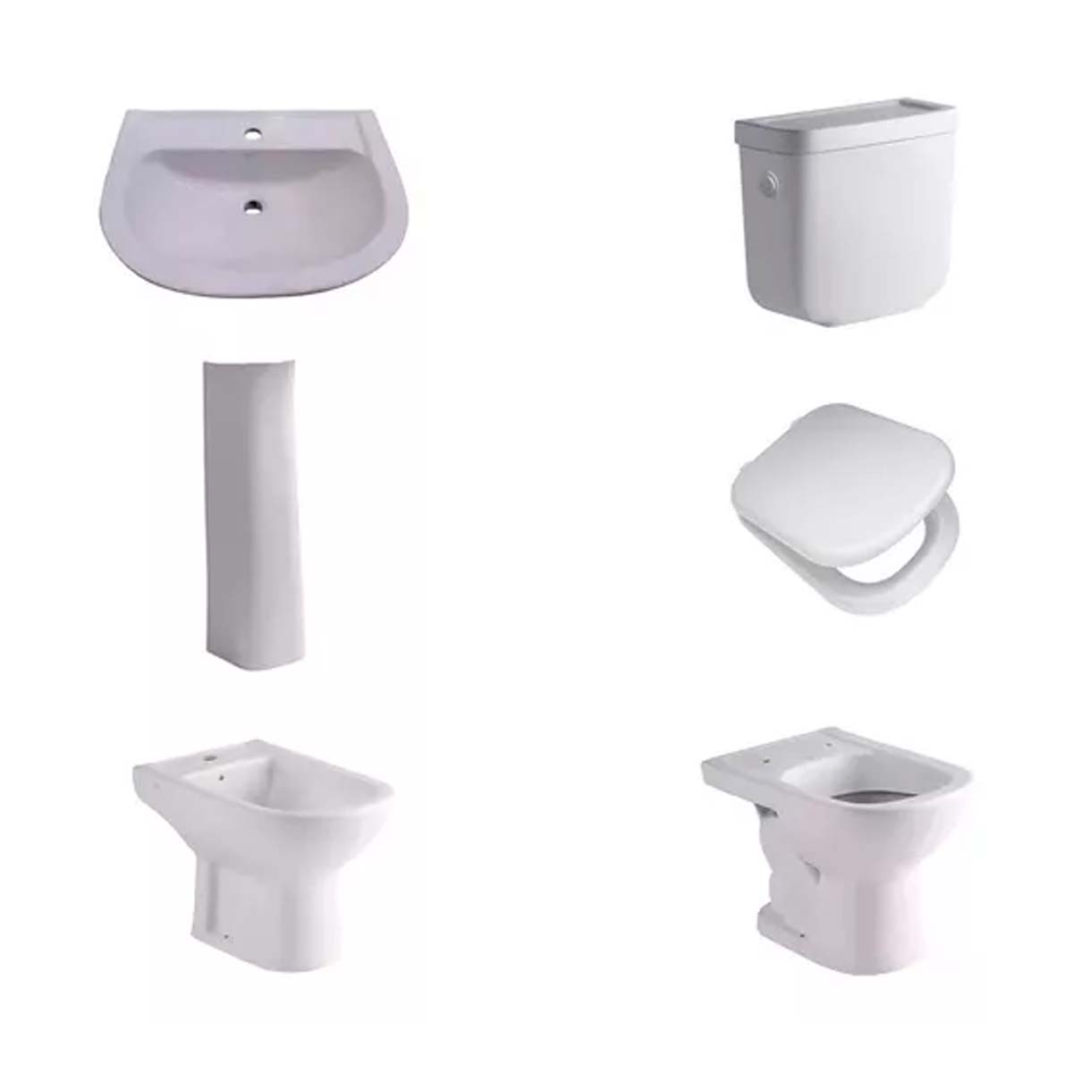 JUEGO DE BAÑO COMPLETO INODORO CORTO BARI FERRUM