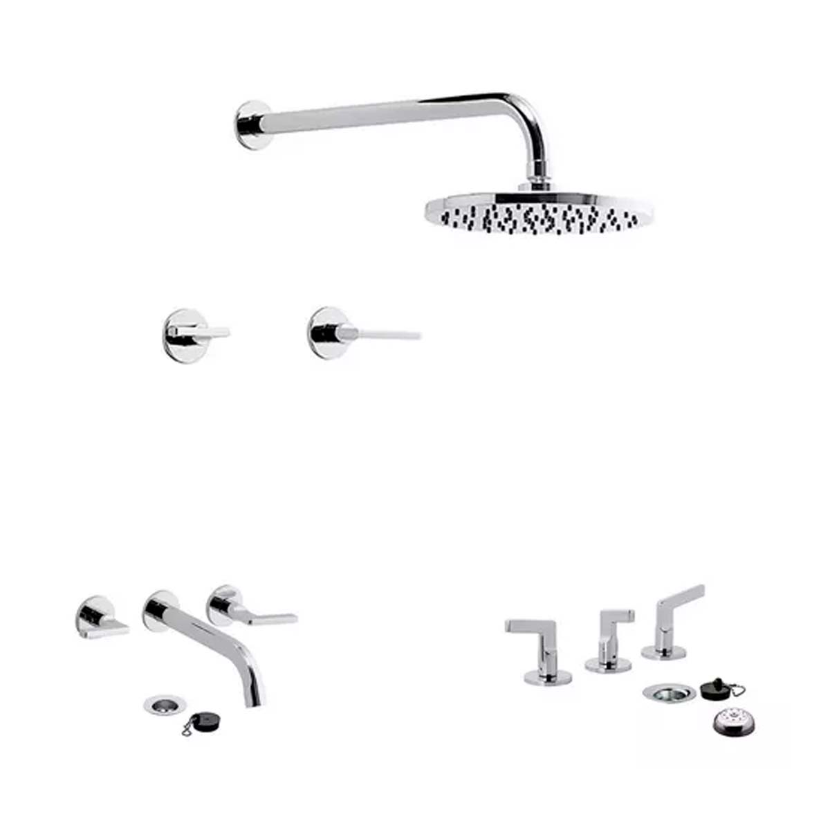 SET GRIFERIA DUCHA 2 LLAVES BIDET Y LAVATORIO FV  ARRAYAN
