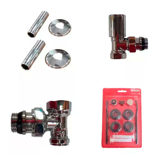 KIT COMPLETO PARA  INSTALACION DE RADIADORES  NEGRO PEISA