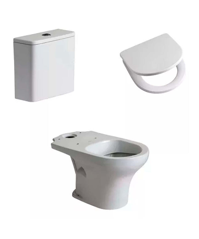 COMBO DE BAÑO INODORO LARGO DEPÓSITO Y ASIENTO VENETO FERRU