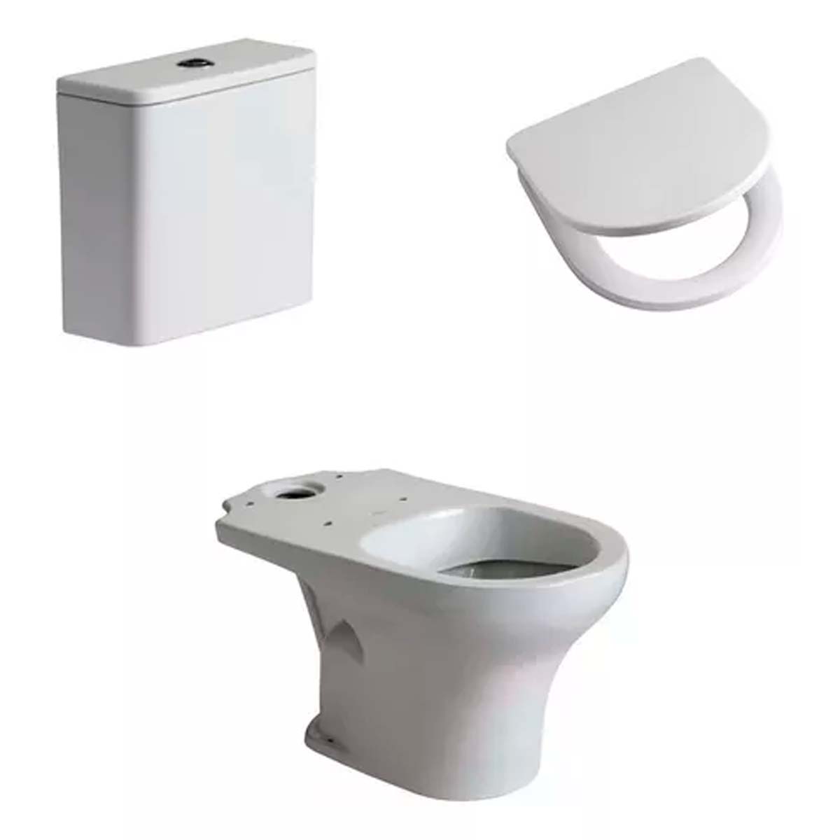 COMBO DE BAÑO INODORO LARGO DEPÓSITO Y ASIENTO VENETO FERRU