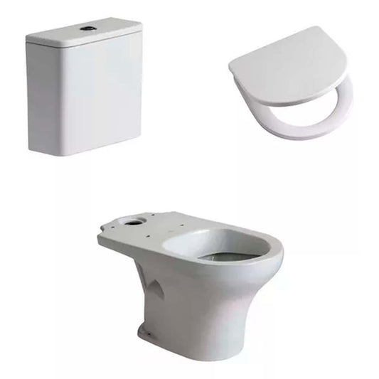 COMBO DE BAÑO INODORO LARGO DEPÓSITO Y ASIENTO VENETO FERRU