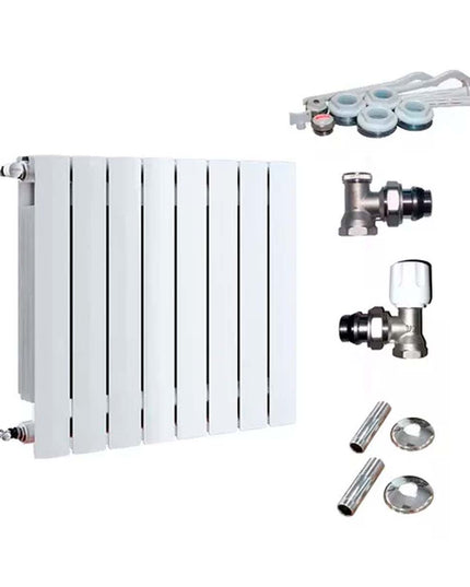 RADIADOR BROEN 500 BL 8 ELEMENTOS KIT DE INSTALACIÓN  PEISA
