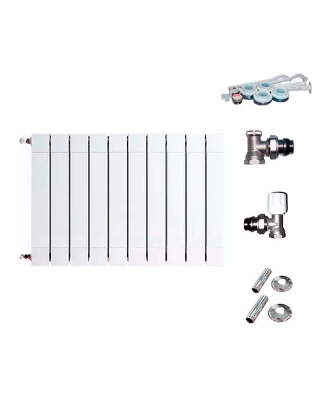 RADIADOR BROEN PLUS 200  10 ELEMENTOS KIT INSTALACIÓN PEISA