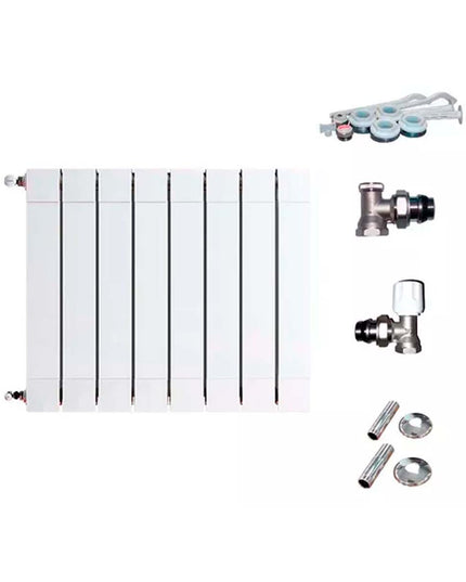 RADIADOR BROEN PLUS 200  8 ELEMENTOS KIT INSTALACIÓN PEISA