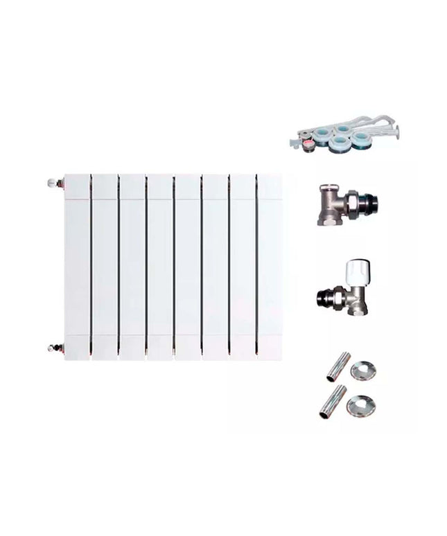 RADIADOR BROEN PLUS 200  8 ELEMENTOS KIT INSTALACIÓN PEISA