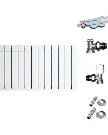RADIADOR BROEN PLUS 200 12 ELEMENTOS KIT  INSTALACIÓN PEISA