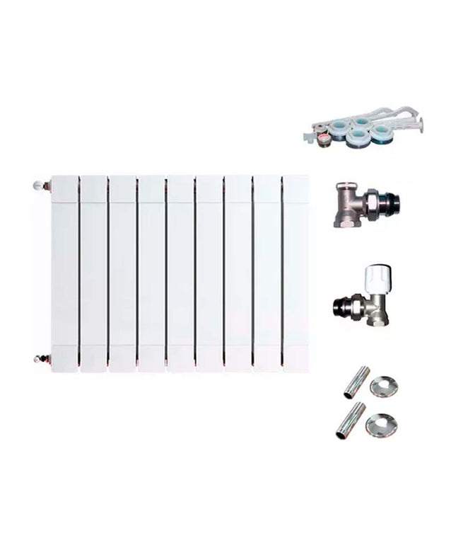 RADIADOR BROEN PLUS 800 9 ELEMENTOS KIT  INSTALACIÓN PEISA