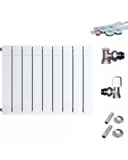 RADIADOR BROEN PLUS 800 9 ELEMENTOS KIT  INSTALACIÓN PEISA