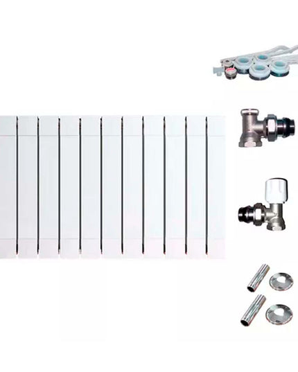 RADIADOR BROEN PLUS 800 11 ELEMENTOS KIT  INSTALACIÓN PEISA