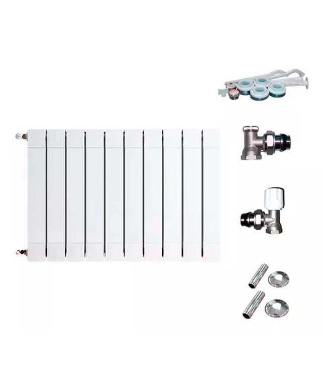 RADIADOR BROEN PLUS 800 10 ELEMENTOS KIT  INSTALACIÓN PEISA
