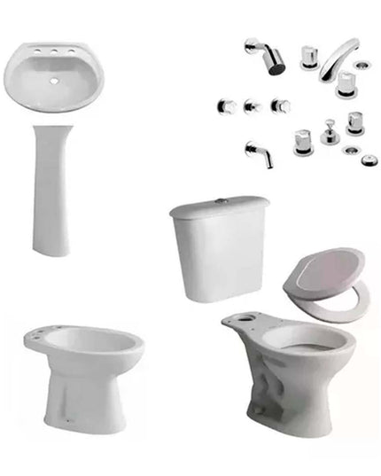 JUEGO DE BAÑO COMPLETO ANDINA FERRUM GRIFERIA PAMPA FV