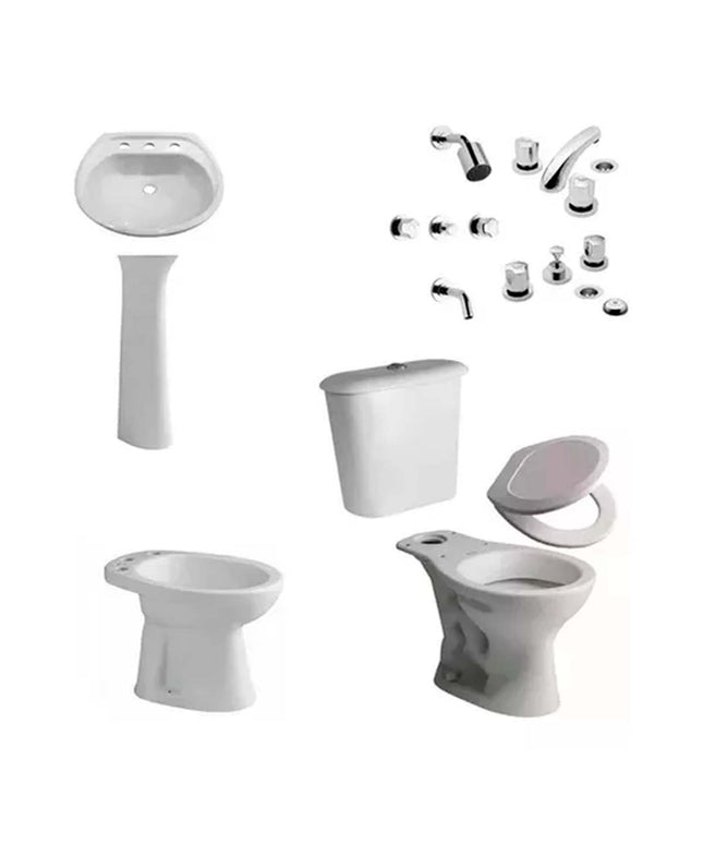 JUEGO DE BAÑO COMPLETO ANDINA FERRUM GRIFERIA PAMPA FV