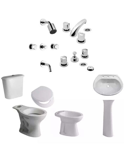 Juego De Baño Completo Andina Tfxc Ferrum Griferia Pampa Fv