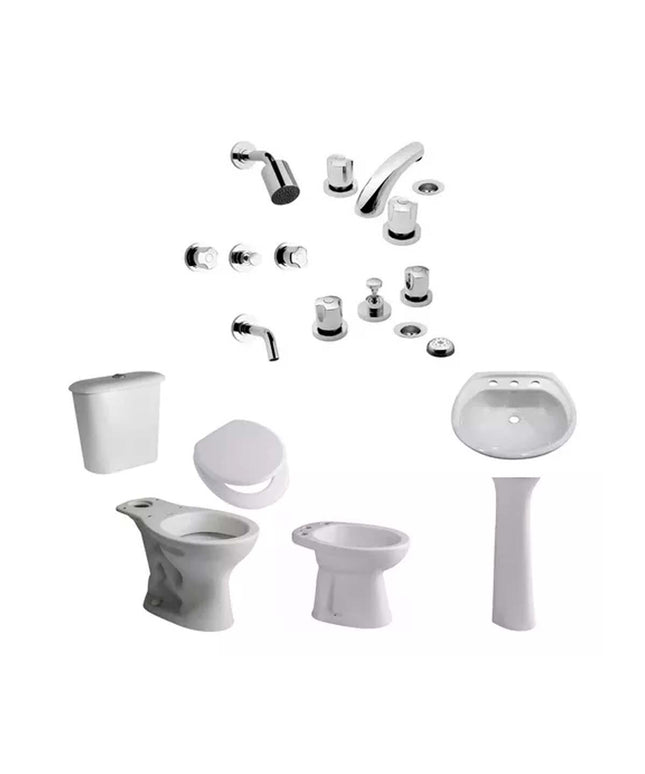JUEGO DE BAÑO COMPLETO ANDINA TFXC FERRUM GRIFERIA PAMPA FV