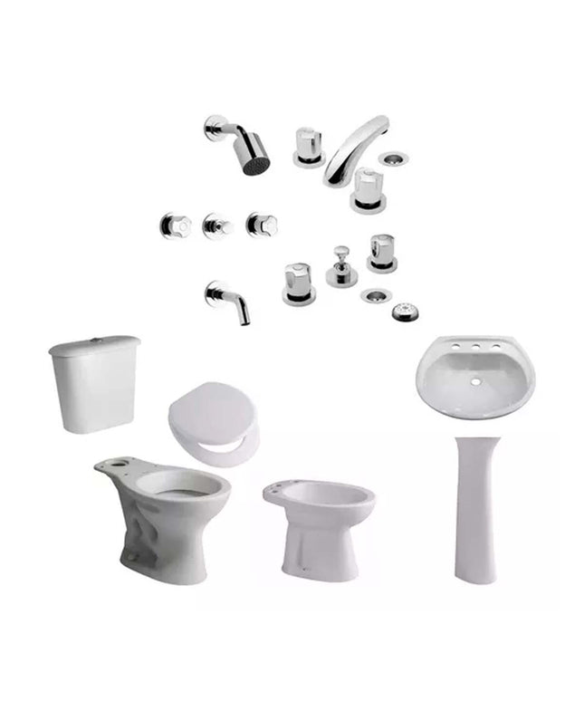 JUEGO DE BAÑO COMPLETO ANDINA TFX FERRUM GRIFERIA PAMPA FV