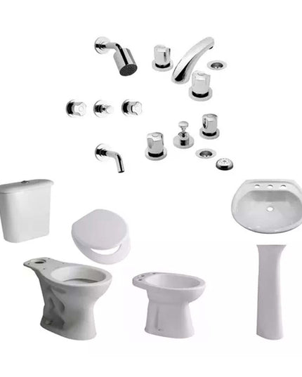 Juego De Baño Completo Andina Tfx Ferrum Griferia Pampa Fv