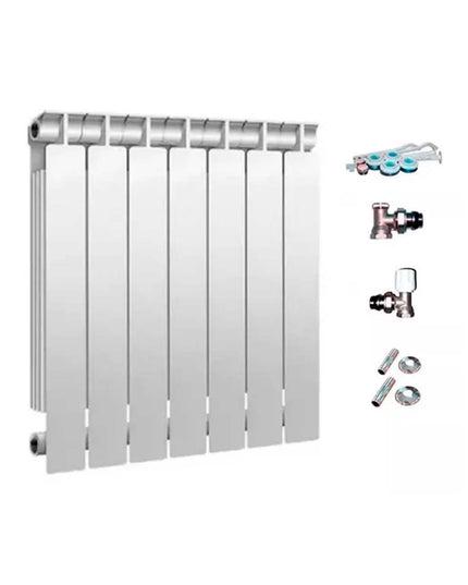 RADIADOR TROPICAL 350 7 ELEMENTOS KIT INSTALACIÓN PEISA