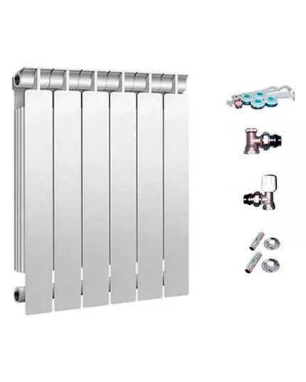 RADIADOR TROPICAL 350 6 ELEMENTOS KIT INSTALACIÓN PEISA