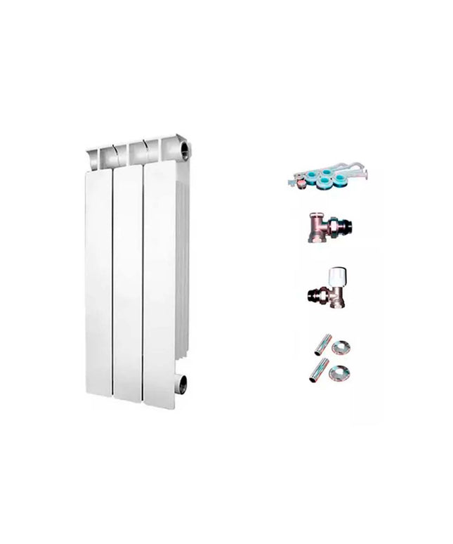 RADIADOR TROPICAL 350 3 ELEMENTOS KIT INSTALACIÓN PEISA