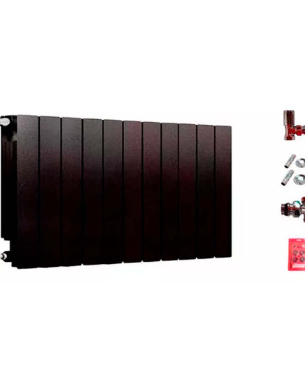 RADIADOR BROEN 350 NEGRO 11 ELEMENTOS KIT INSTALACIÓN PEISA