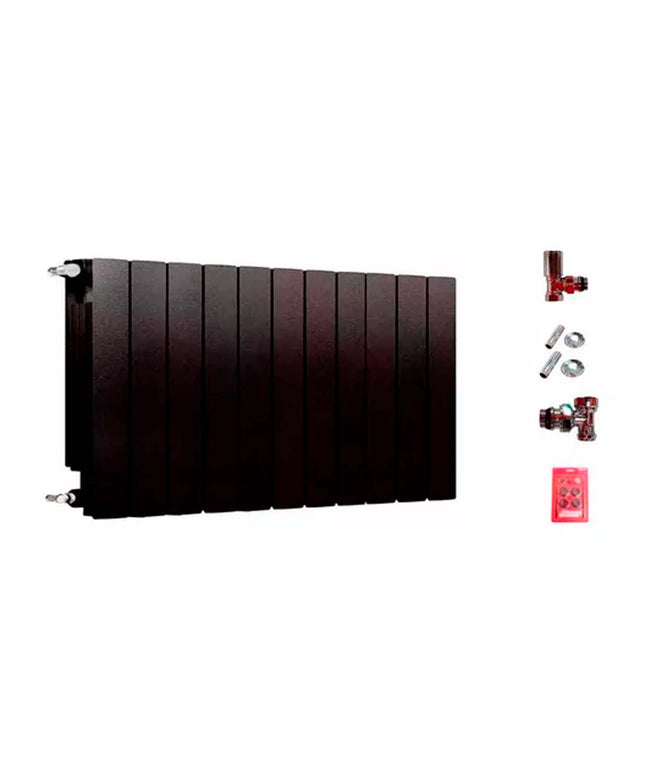 RADIADOR BROEN 350 NEGRO 11 ELEMENTOS KIT INSTALACIÓN PEISA