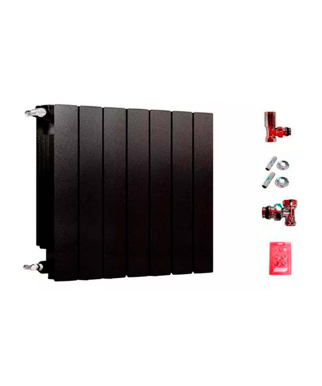RADIADOR BROEN 350 NEGRO 7 ELEMENTOS KIT INSTALACIÓN PEISA