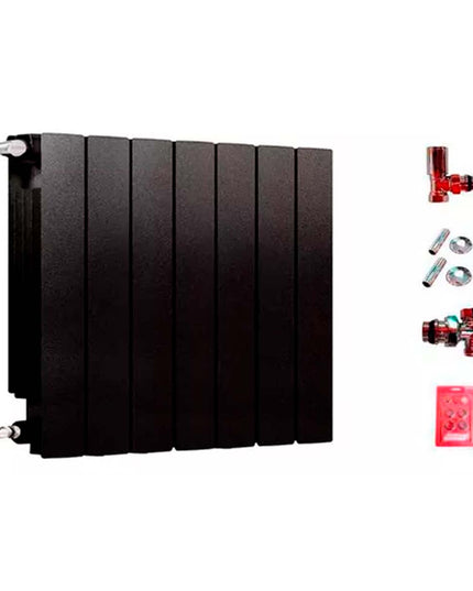 RADIADOR BROEN 350 NEGRO 7 ELEMENTOS KIT INSTALACIÓN PEISA