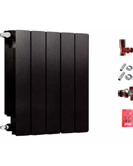 RADIADOR BROEN 350 NEGRO 5 ELEMENTOS KIT INSTALACIÓN PEISA