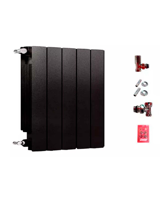 RADIADOR BROEN 350 NEGRO 5 ELEMENTOS KIT INSTALACIÓN PEISA