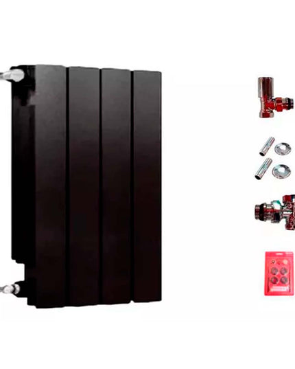 RADIADOR BROEN 350 NEGRO 4 ELEMENTOS KIT INSTALACIÓN PEISA