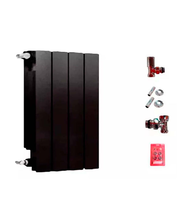 Radiador Broen 350 Negro 4 Elementos Kit Instalación Peisa