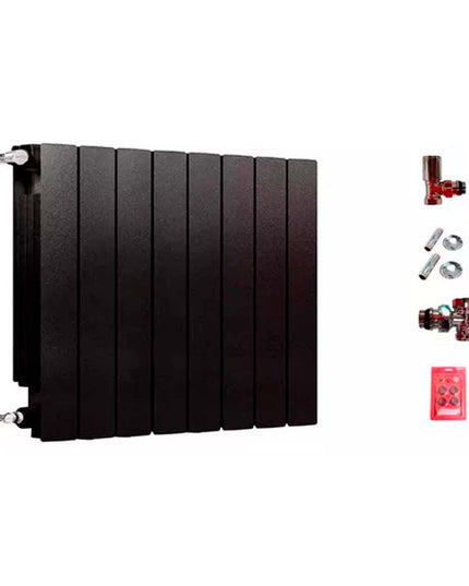 RADIADOR BROEN 350 NEGRO 8 ELEMENTOS KIT INSTALACIÓN PEISA
