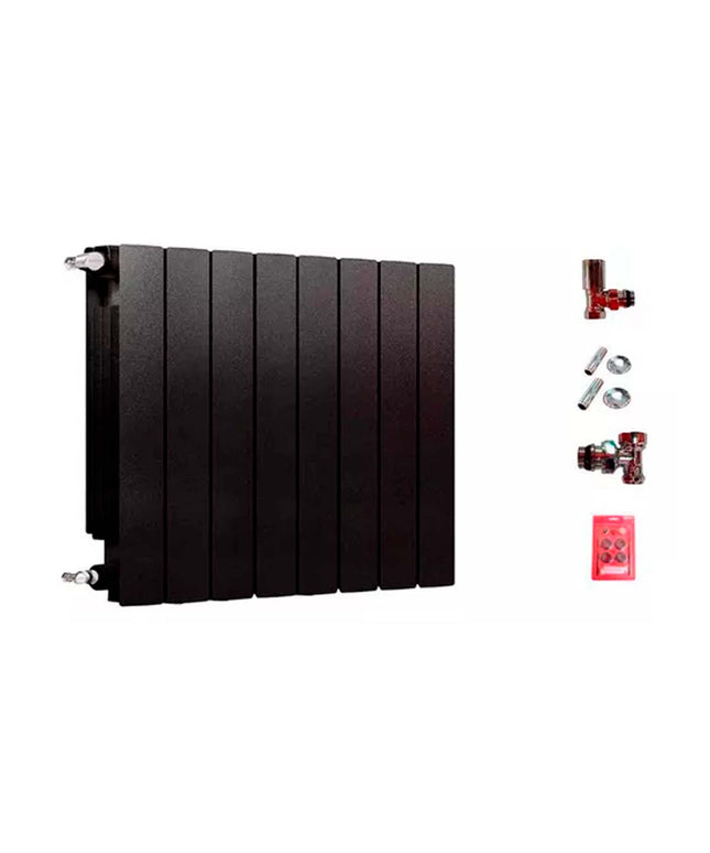 RADIADOR BROEN 350 NEGRO 8 ELEMENTOS KIT INSTALACIÓN PEISA