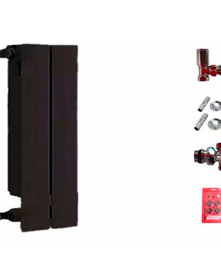 RADIADOR BROEN 500 NEGRO 2 ELEMENTOS KIT INSTALACIÓN PEISA