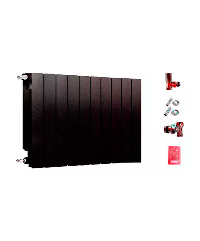 RADIADOR BROEN 500 NEGRO 10 ELEMENTOS KIT INSTALACIÓN PEISA