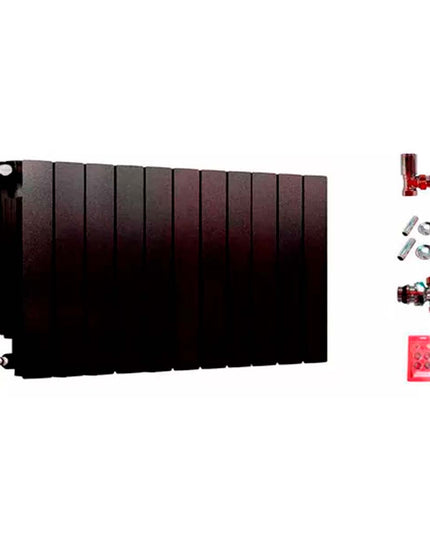 RADIADOR BROEN 500 NEGRO 11 ELEMENTOS KIT INSTALACIÓN PEISA