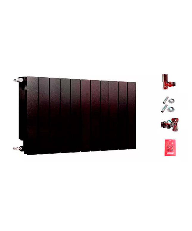 RADIADOR BROEN 500 NEGRO 11 ELEMENTOS KIT INSTALACIÓN PEISA
