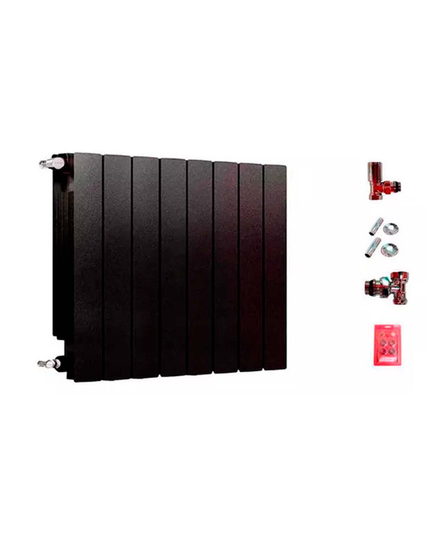 RADIADOR BROEN 500 NEGRO 8 ELEMENTOS KIT INSTALACIÓN PEISA