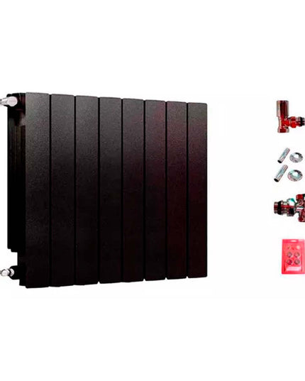 RADIADOR BROEN 500 NEGRO 8 ELEMENTOS KIT INSTALACIÓN PEISA