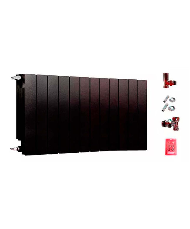 RADIADOR BROEN 500 NEGRO 12 ELEMENTOS KIT INSTALACIÓN PEISA