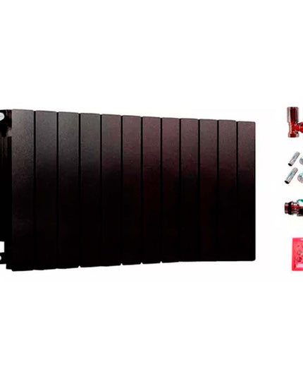 RADIADOR BROEN 500 NEGRO 12 ELEMENTOS KIT INSTALACIÓN PEISA